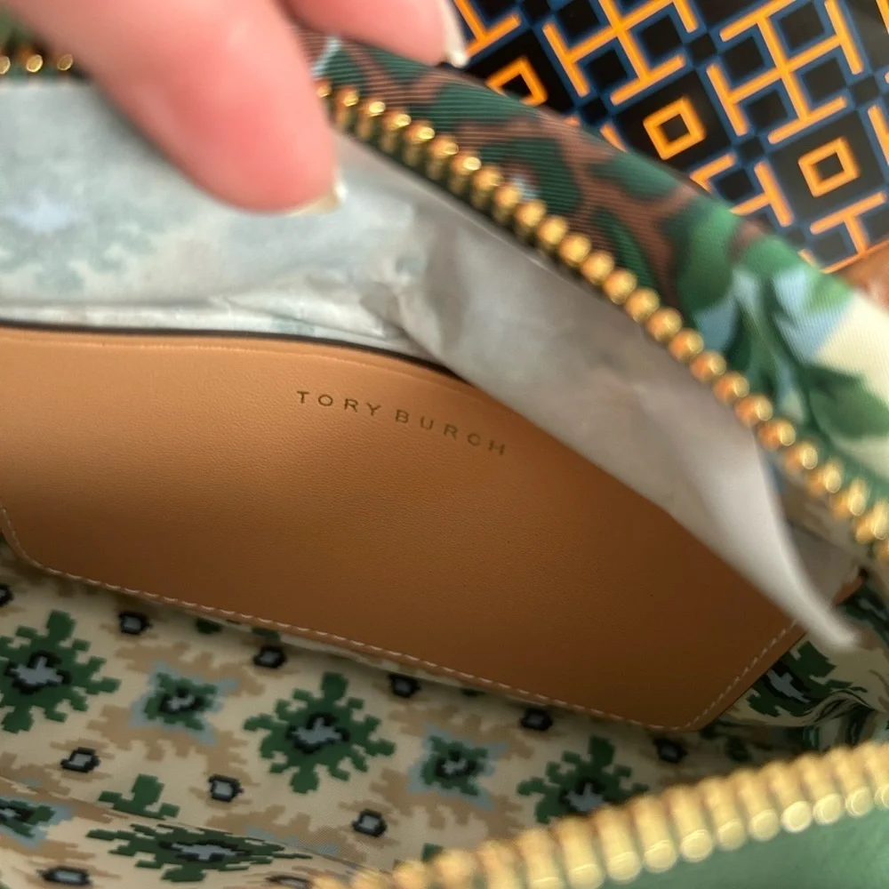 Tory Burch Ella Printed Mini Tote Crossbody Bag Rayure Fleurie